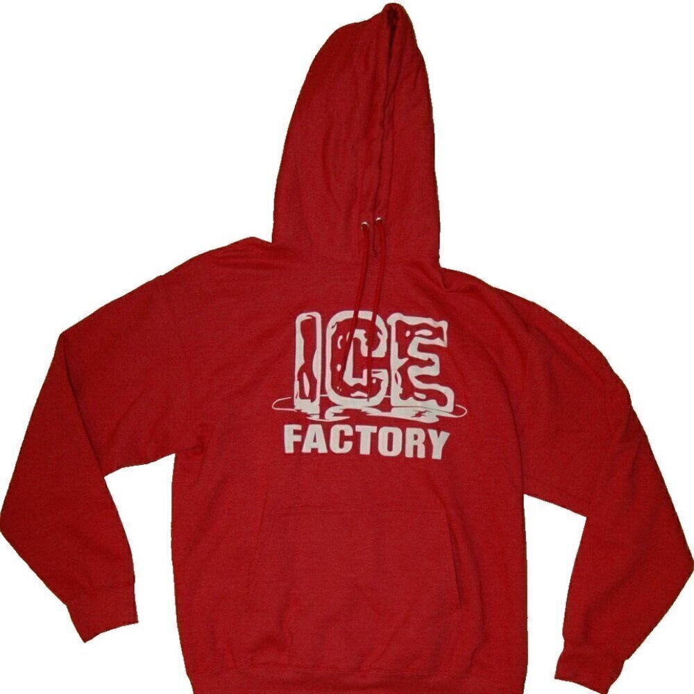 ICE FACTORY Sweatshirt Hoodie Size L Red D Fleece